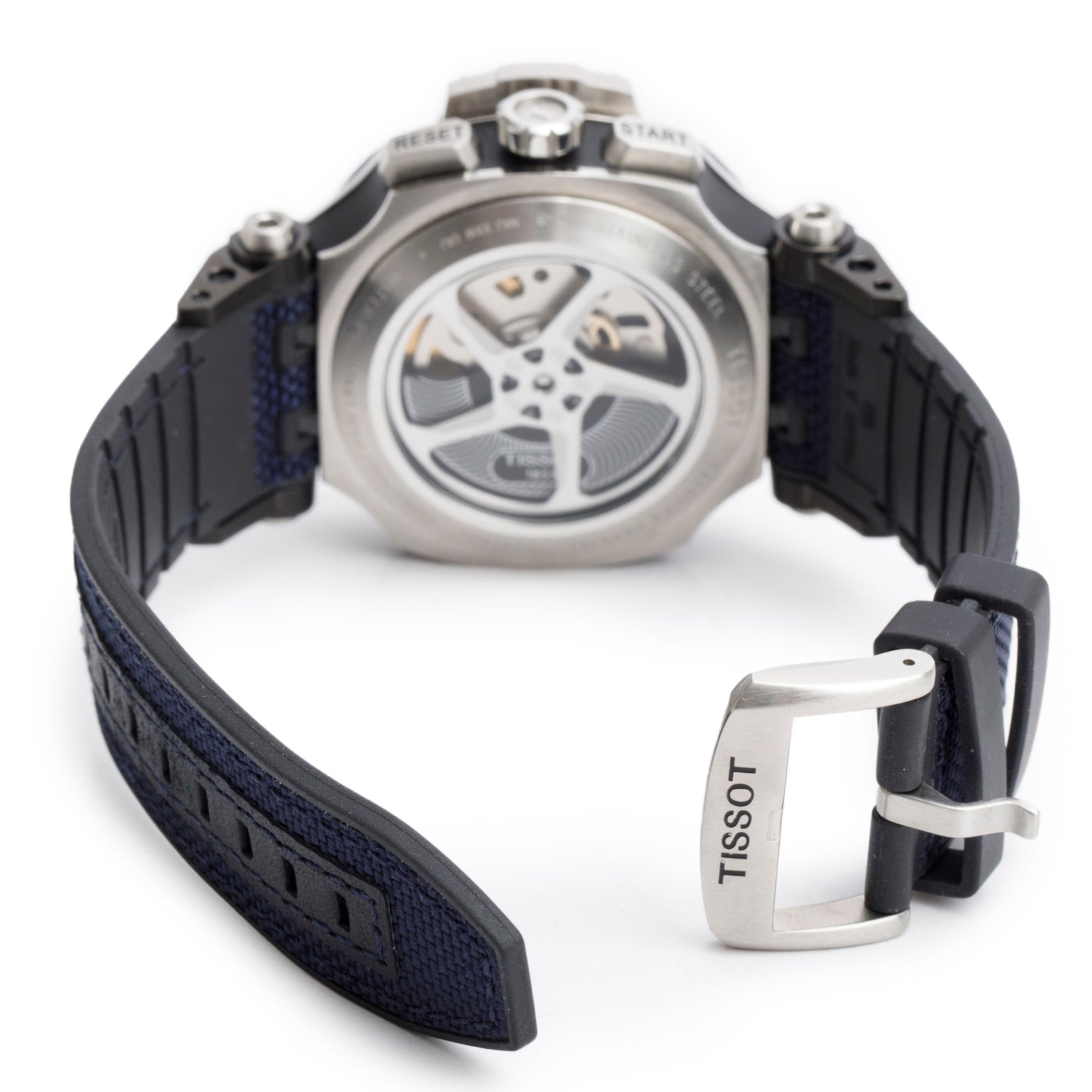 Tissot Stainless Steel & Black PVD T-Race 45 MM Automatic Chronograph Watch Blue Dial