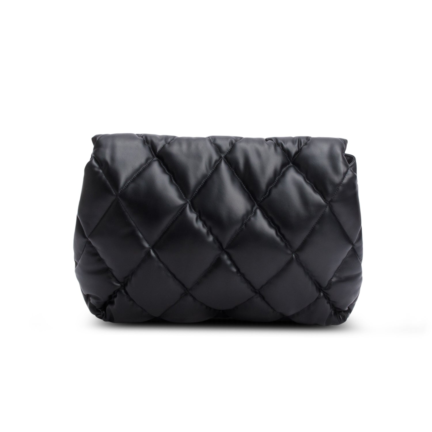 Balenciaga Black Nappa Calfskin Quilted Touch B Puffy Clutch