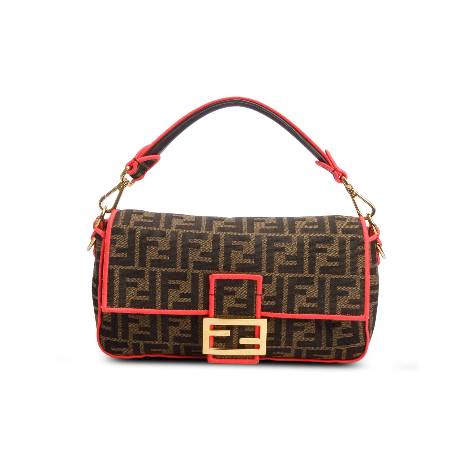 Fendi Zucca Jacquard FF 1974 Neon Baguette w/ Strap