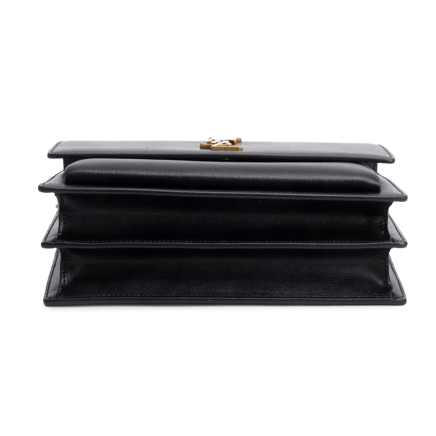 Saint Laurent 2021 Black Calfskin Leather Medium Sunset Shoulder Bag w/ Box & Receipt