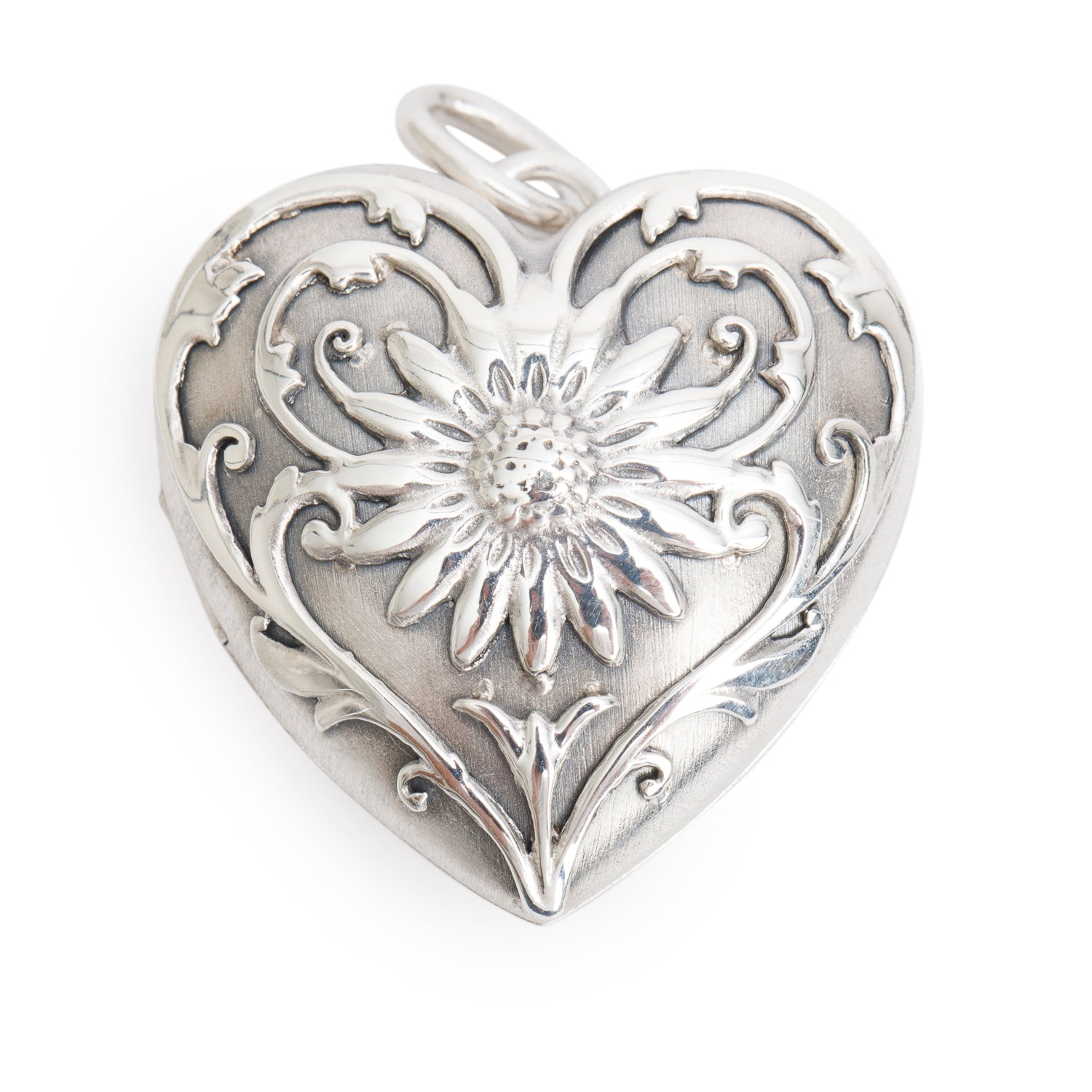 Tiffany & Co. Sterling Silver Ziegfeld Daisy Heart Locket Pendant