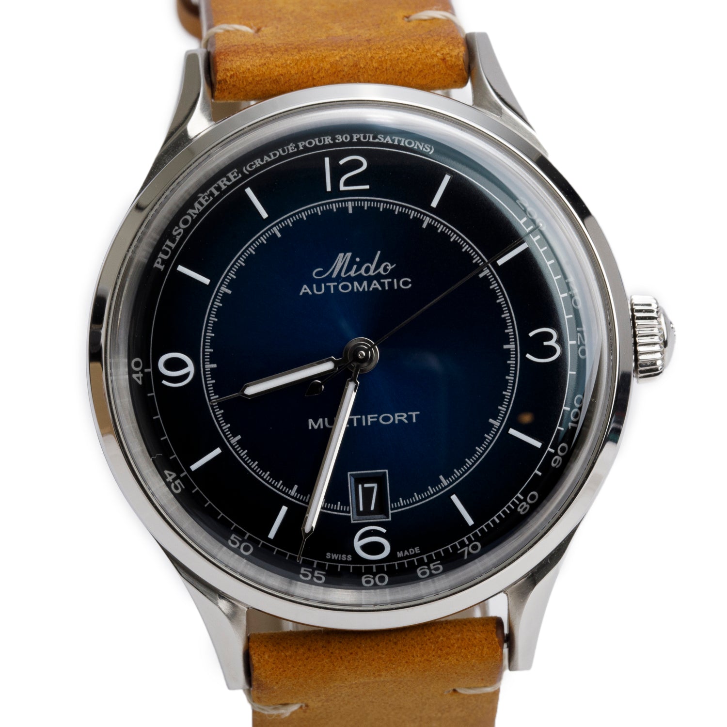 Mido 2023 Stainless Steel Multifort Patrimony 40 MM Automatic Watch Blue Dial w/ Box & Papers