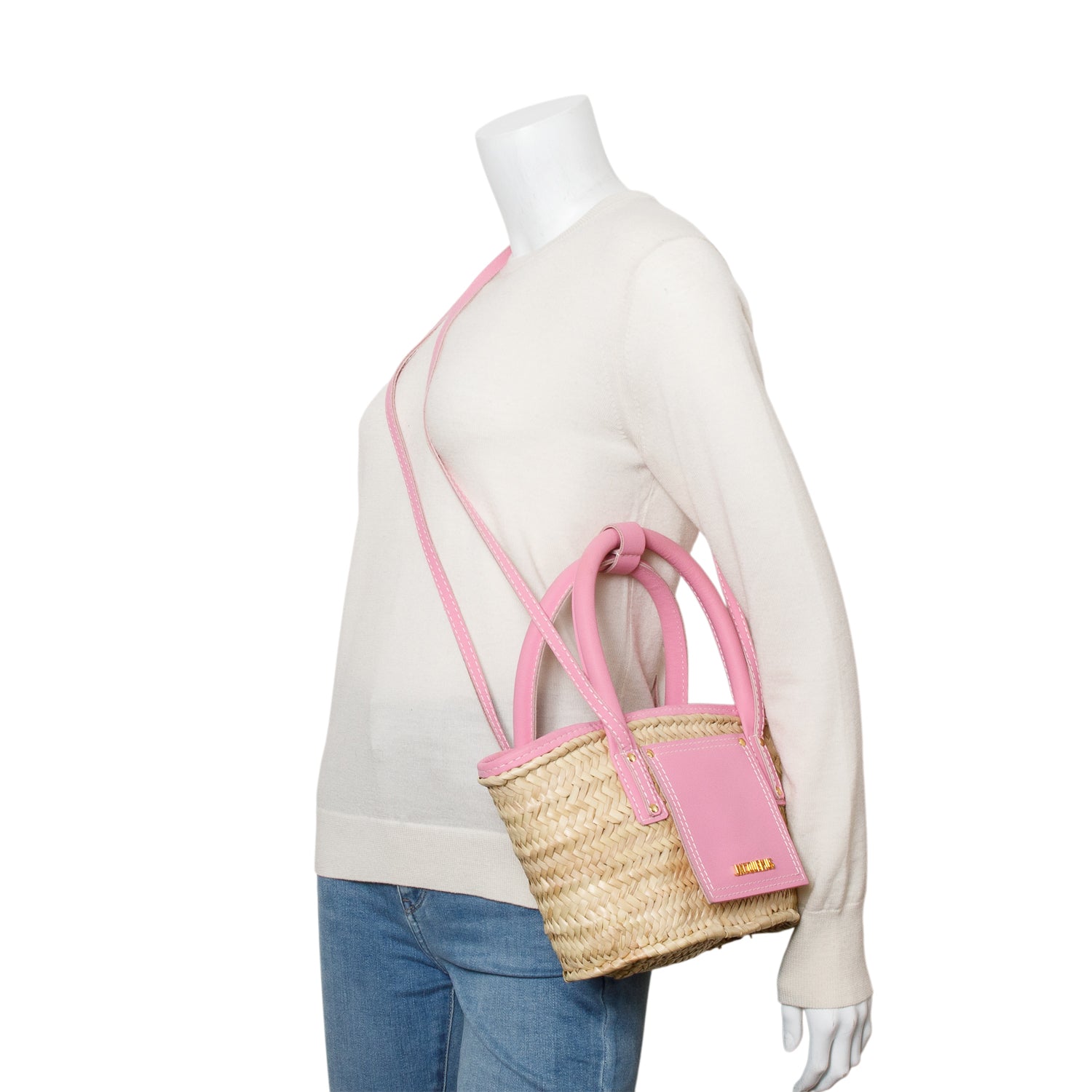 Jacquemus Beige Raffia Small Panier Soli