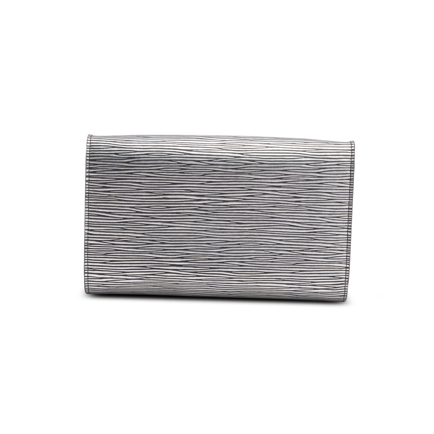 Louis Vuitton Silver Metallic Epi Leather Twist Chain Wallet