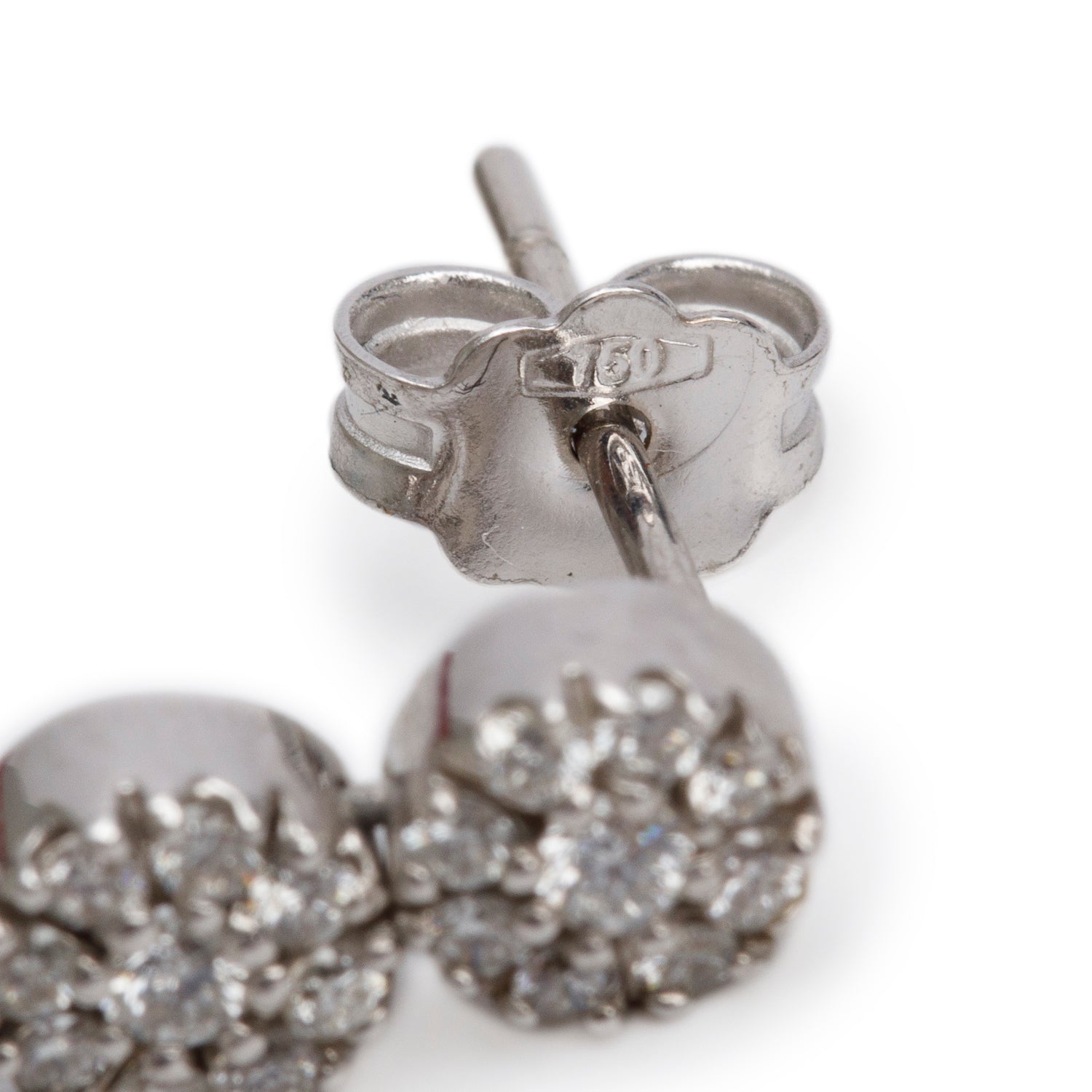 18k White Gold Pave Diamond Movable Earrings