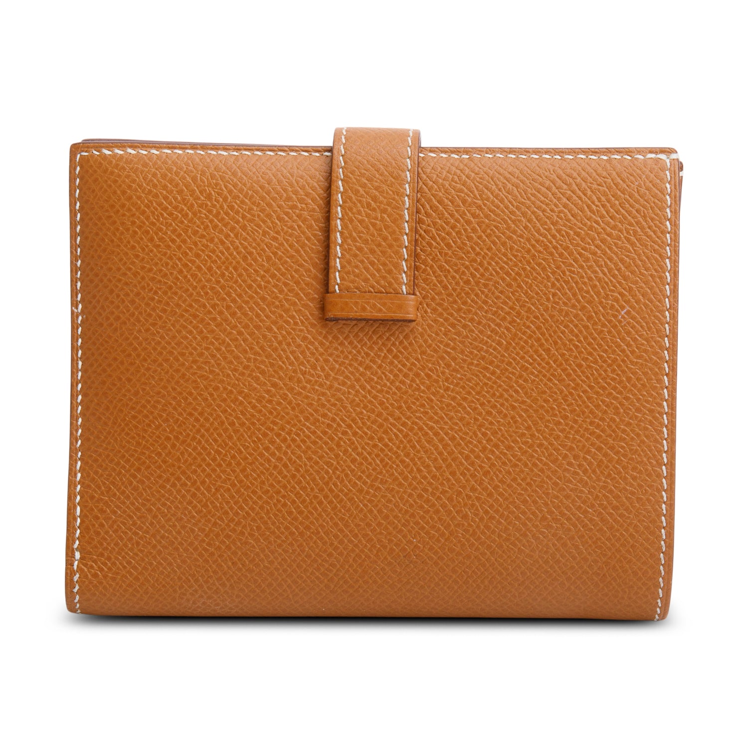 Hermes 2020 Gold Veau Epsom Bearn Compact Wallet w/ Box