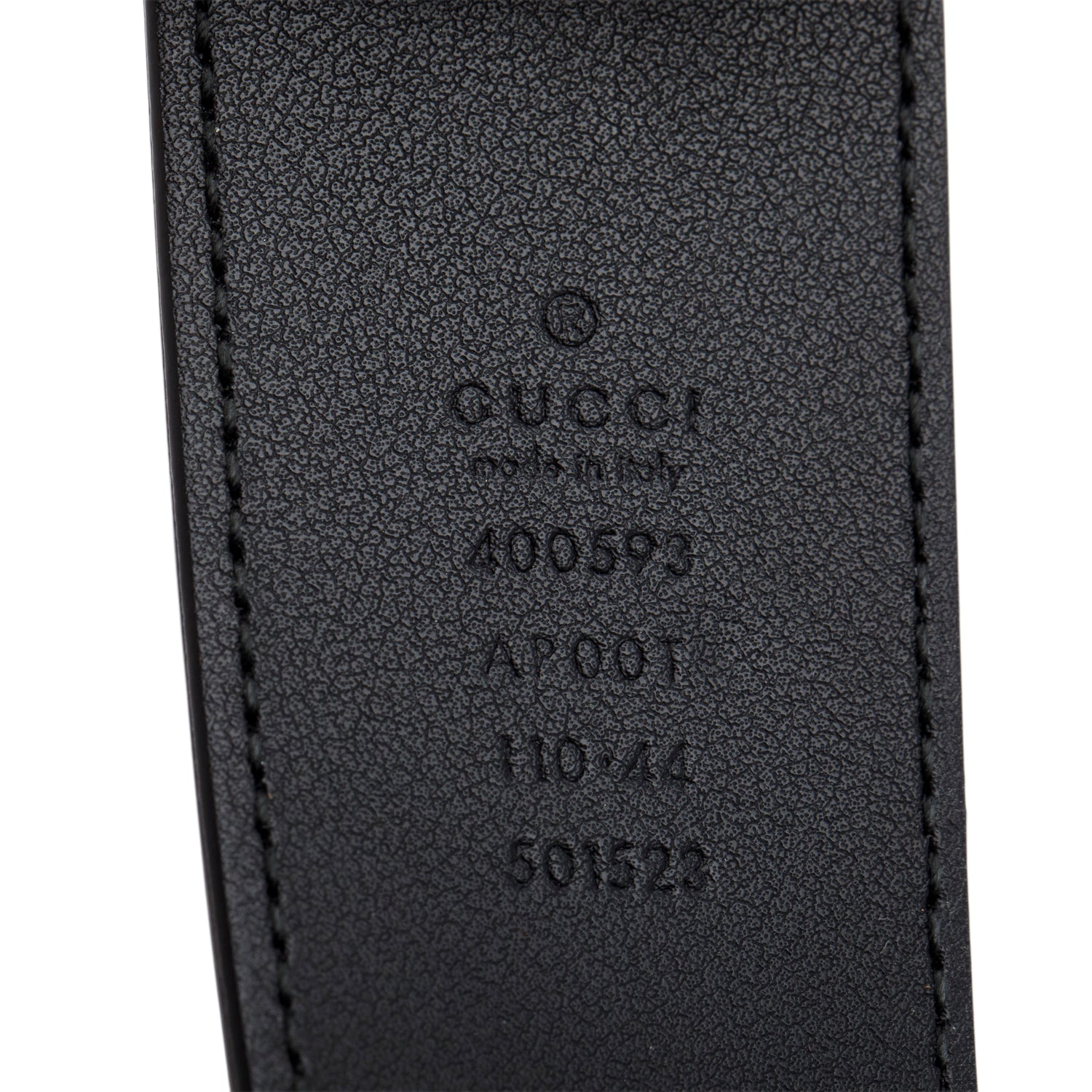 Gucci Black Leather GG Marmont Wide Belt 110 44 w/ Box