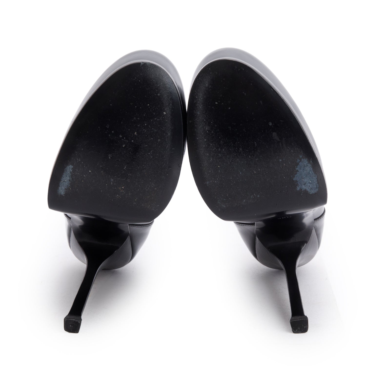 Saint Laurent Grey Leather Loafer-Style Tribtoo 140 Pumps, Size 39.5