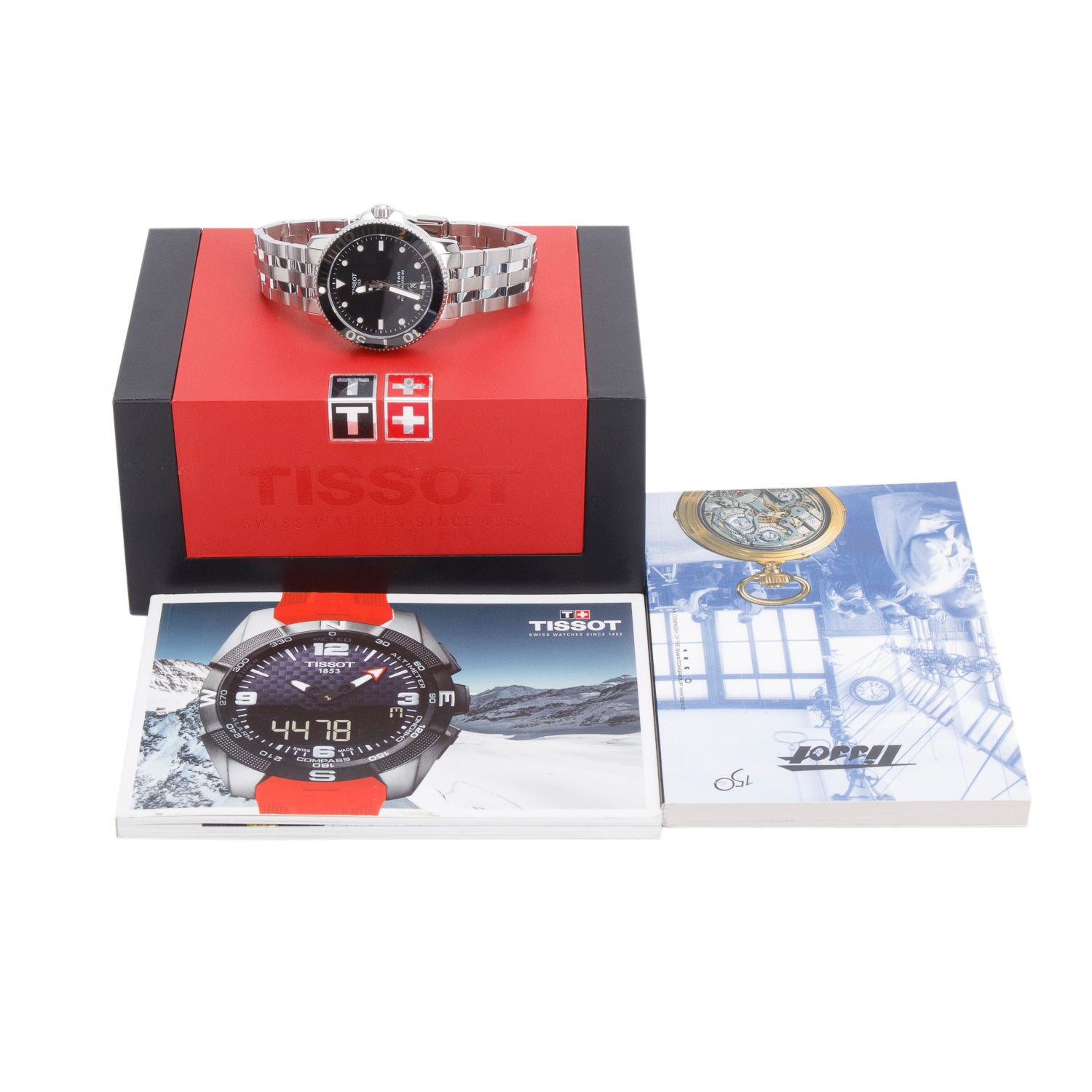 Tissot Stainless Steel Seastar 1000 Powermatic 80 43 MM Automatic Watch Black Dial w/ Box & Papers