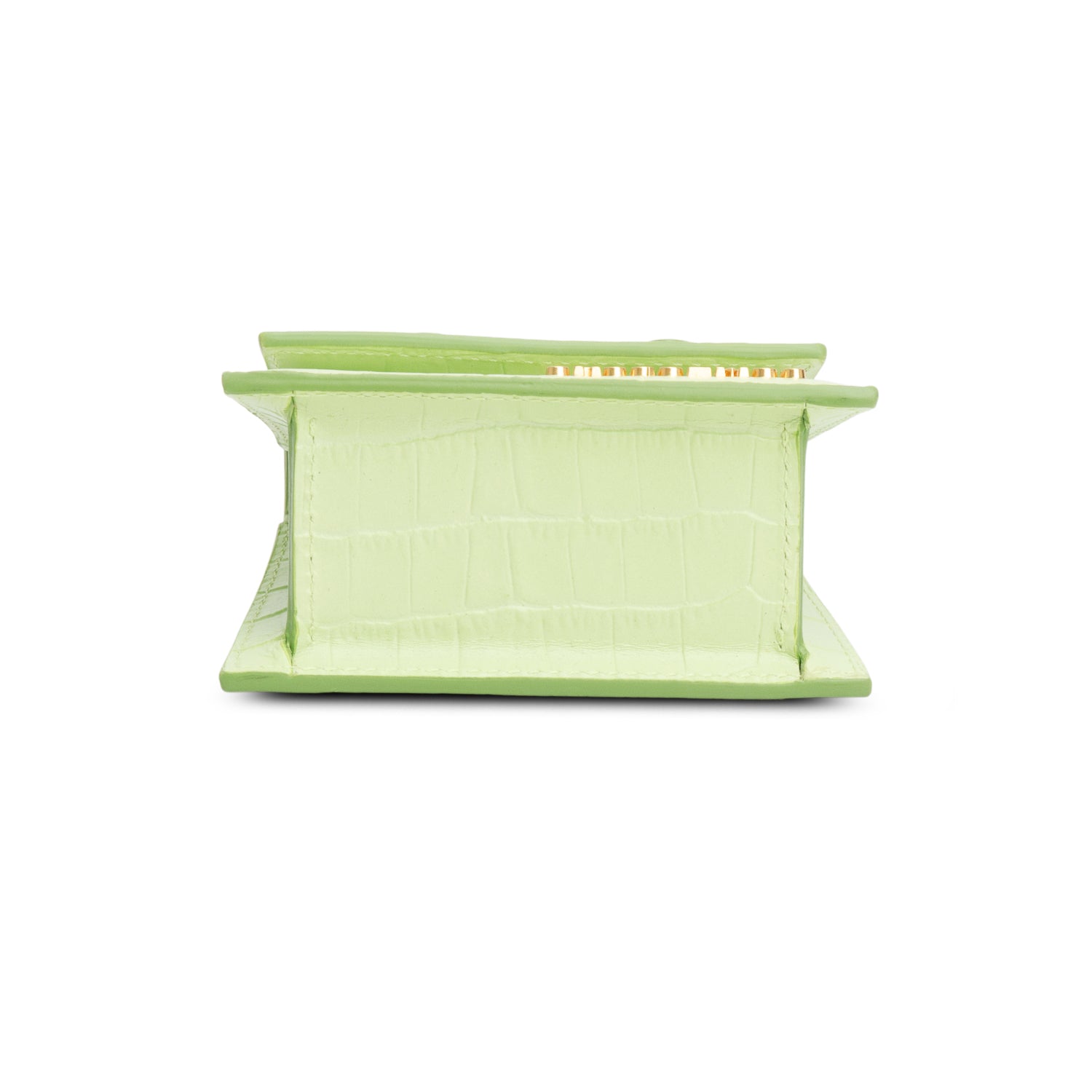 Jacquemus Green Embossed Calfskin Leather Mini Signature Le Chiquito Handle Bag w/ Strap