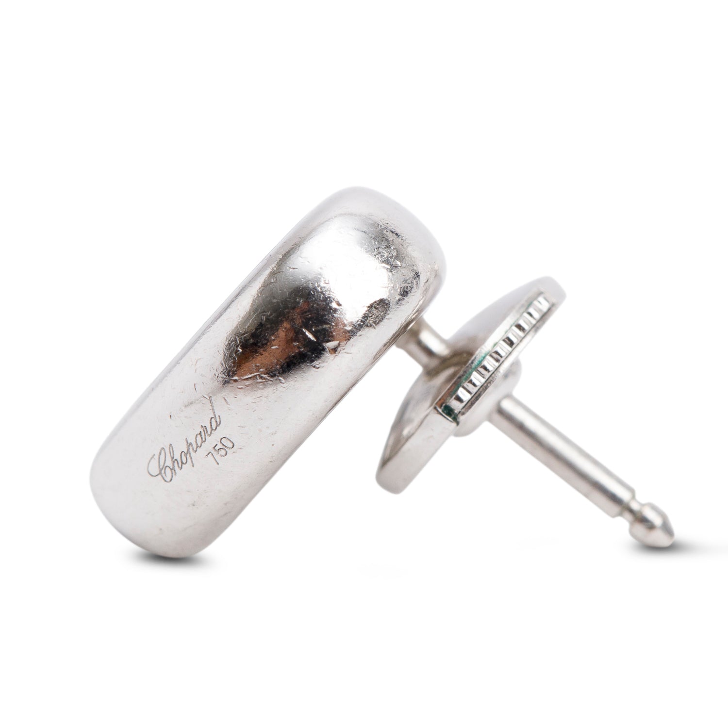 Chopard 18k White Gold Happy Diamonds Heart Stud Earrings