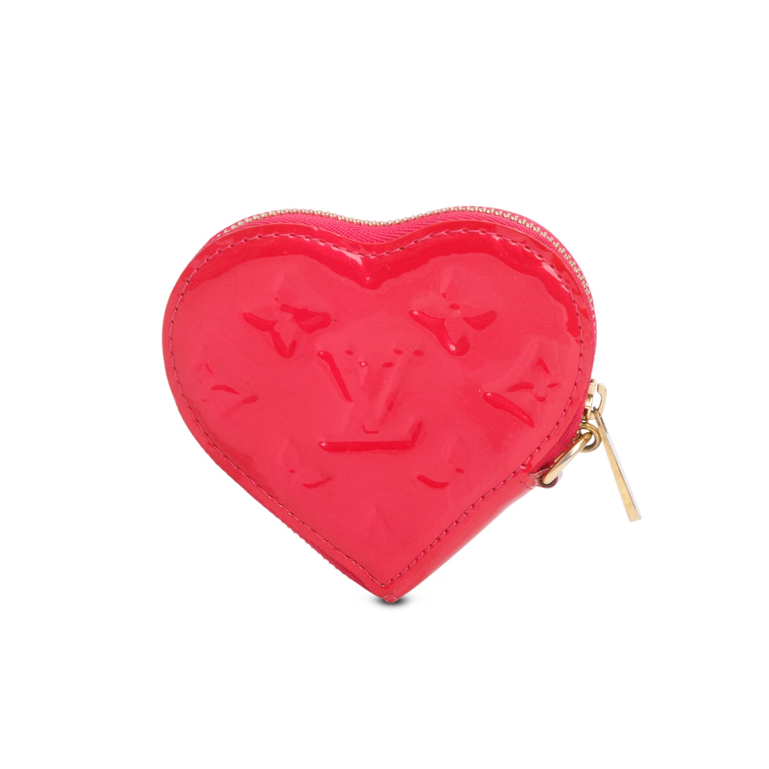 Louis Vuitton Pink Vernis Heart Coin Purse