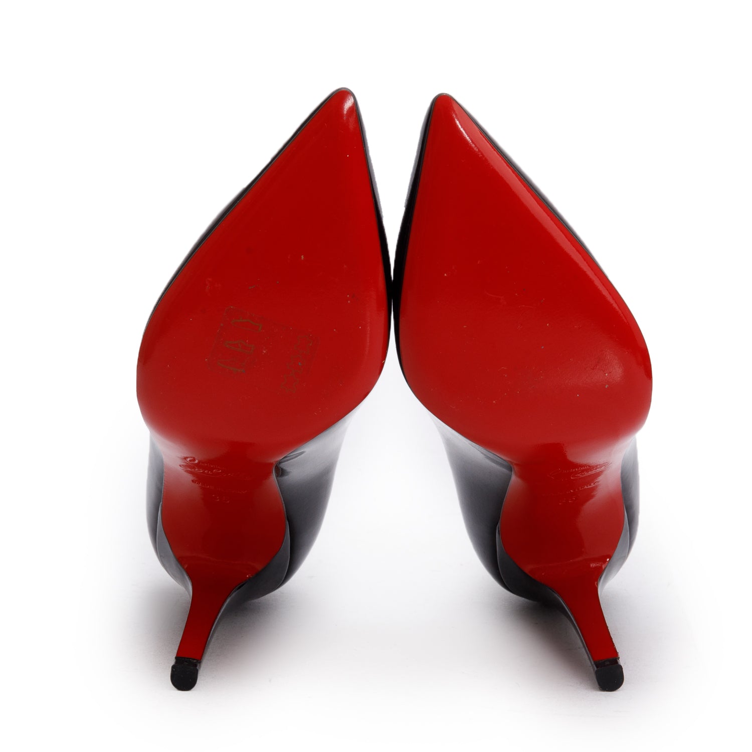 Christian Louboutin Black Patent Leather Pigalle 100, Size 35 w/ Box & Receipt