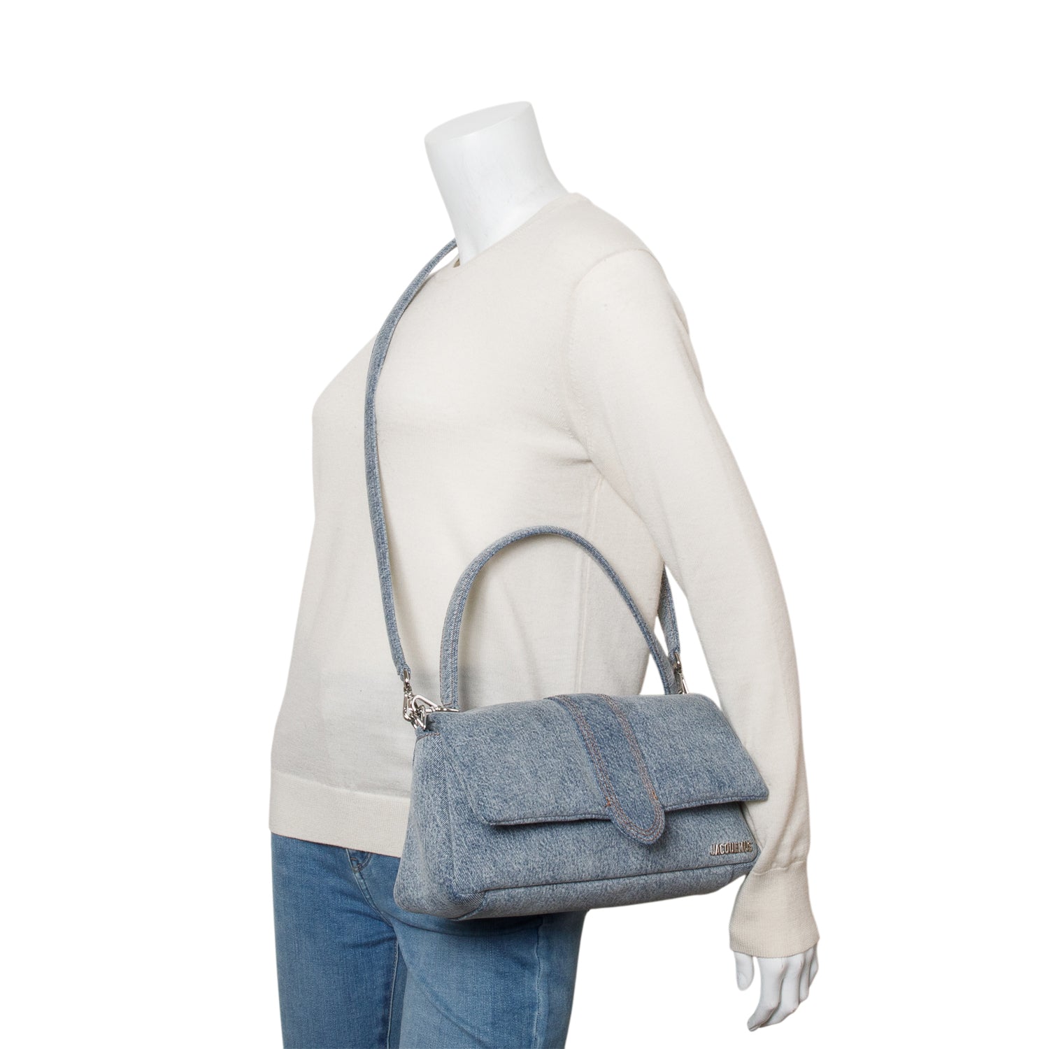 Jacquemus Blue Denim Le Bambimou Bag w/ Straps