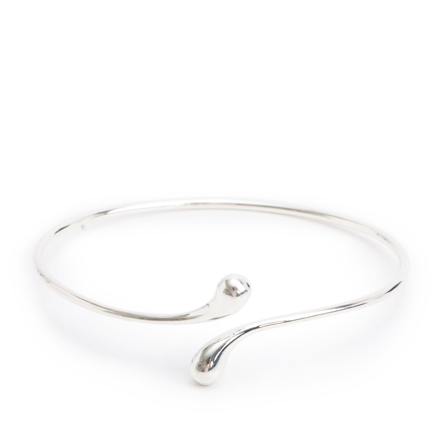 Tiffany & Co. Elsa Peretti Sterling Silver Elongated Teardrop Bangle