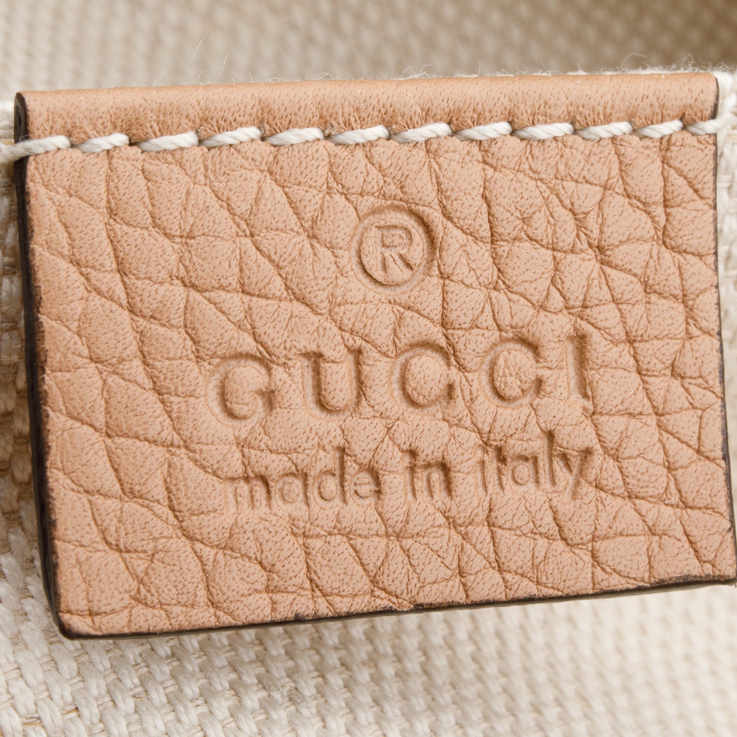 Gucci Beige Pebbled Calfskin Leather Small Soho Disco Bag w/ Box