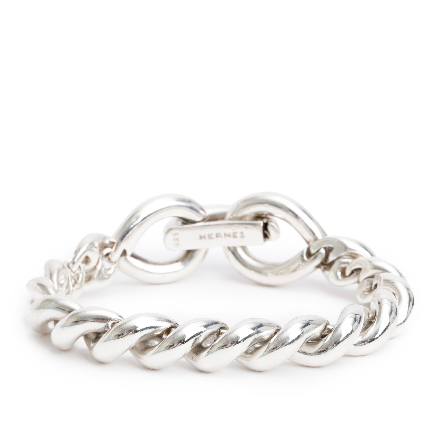 Hermes Sterling Silver Torsade MM Bracelet