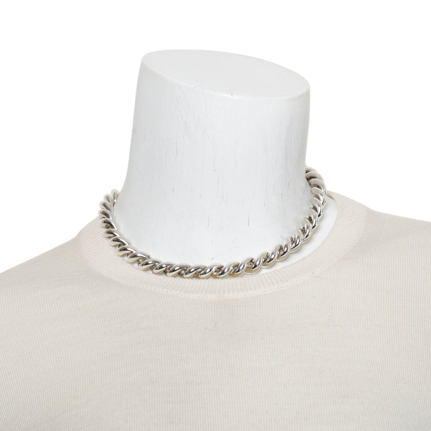 Hermes Sterling Silver Torasade Necklace, Medium Model