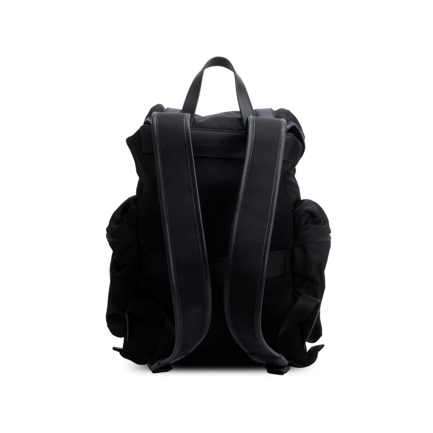 Versace Black Nylon Medusa Greca Backpack