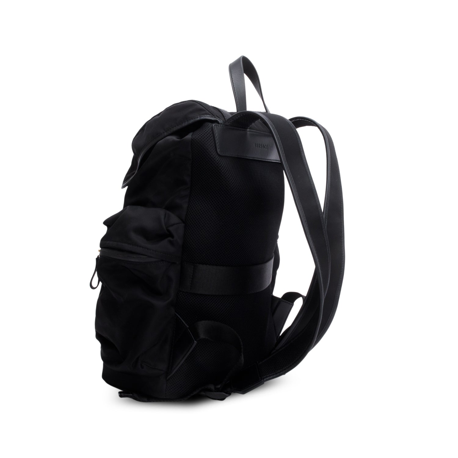 Versace Black Nylon Medusa Greca Backpack