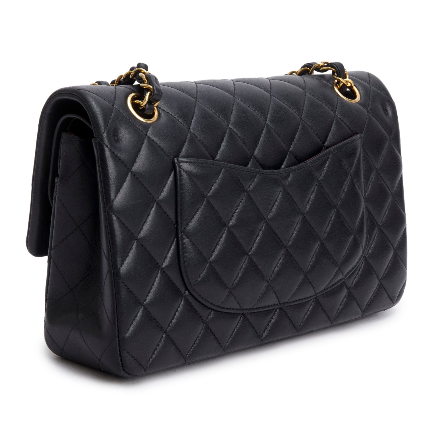Chanel 2024 Black Quilted Lambskin Leather Classic Medium Double Flap Bag w/ Box & Receipt