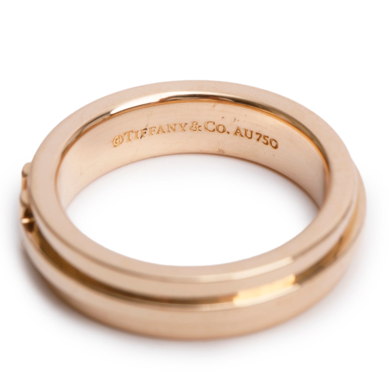 Tiffany & Co. 18k Rose Gold 4.5 MM T Narrow Band Ring, Size 4.5