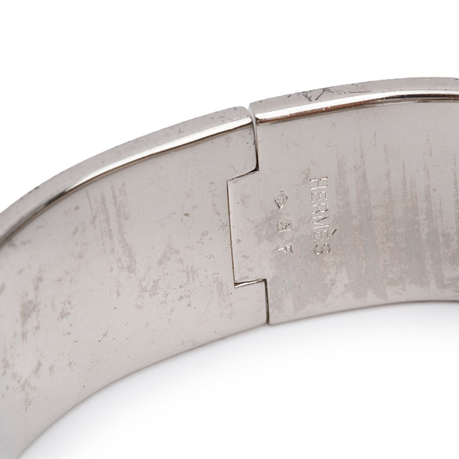 Hermes Palladium-Plated Noir Enamel Clic Clac H Bracelet