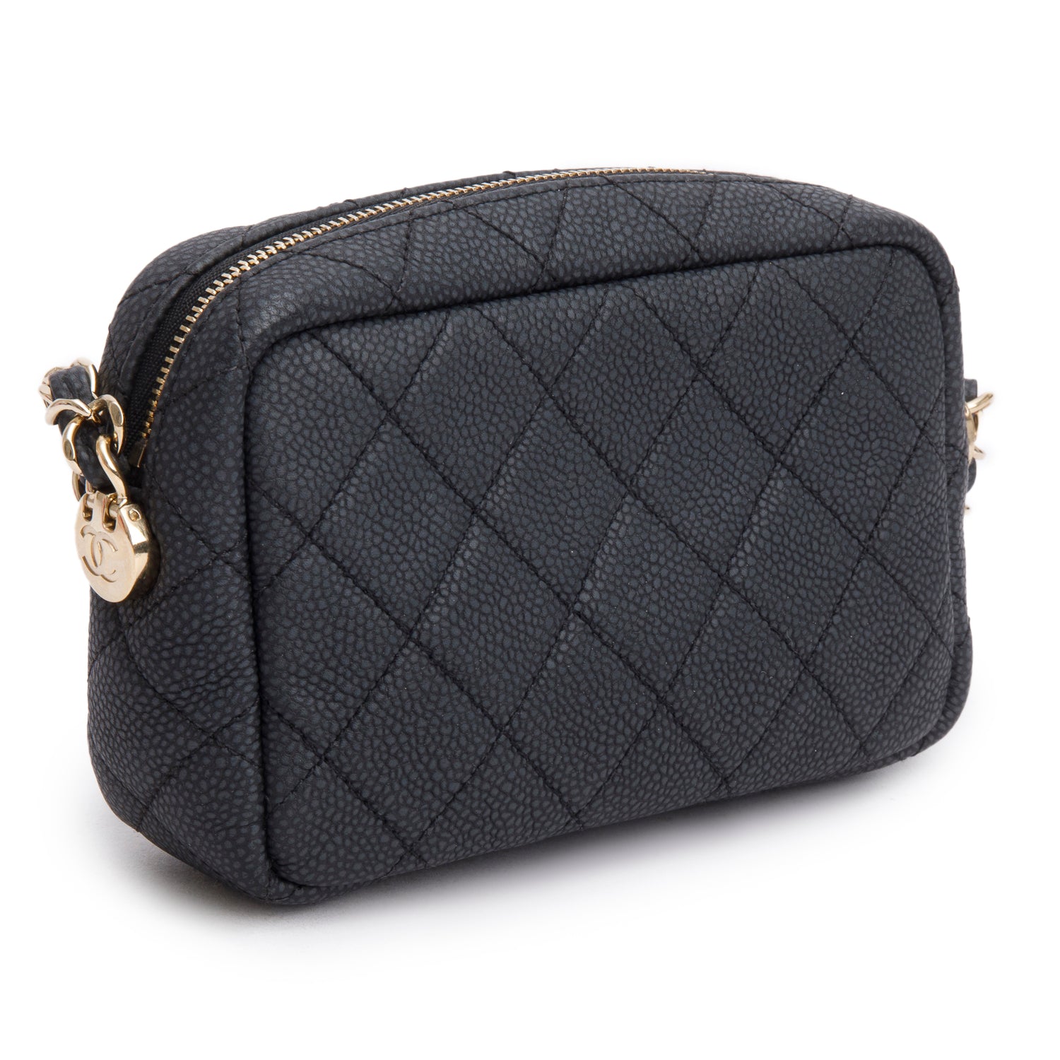 Chanel Black Caviar Quilted Mini Coco Tassel Camera Case