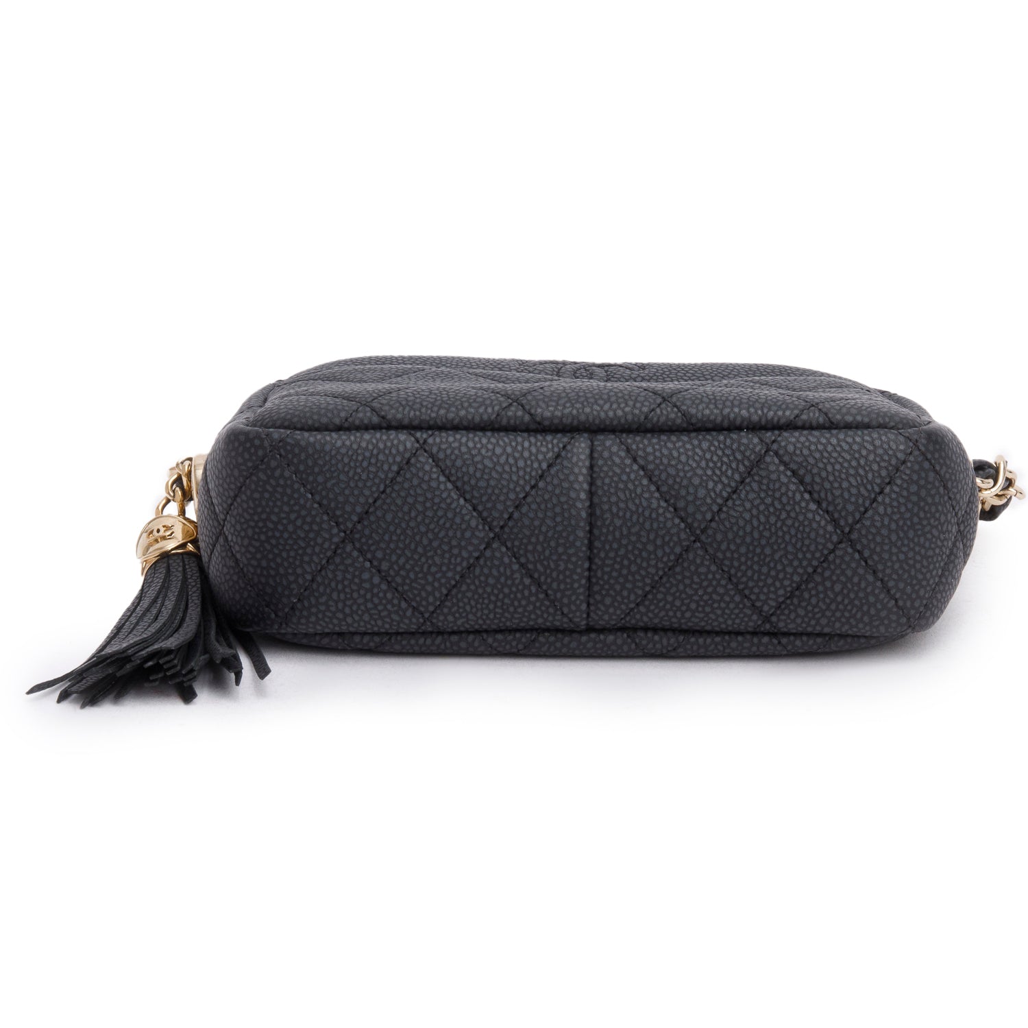 Chanel Black Caviar Quilted Mini Coco Tassel Camera Case