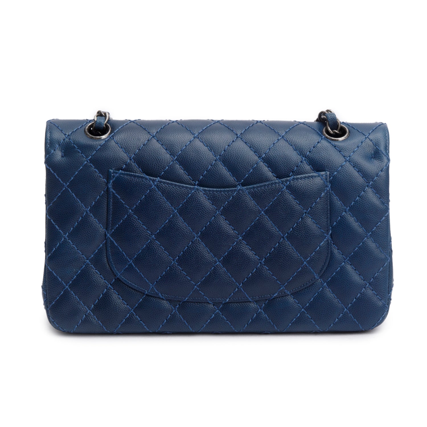 Chanel Blue Caviar Classic Medium Double Flap Bag w/ Box & Authenticity Card