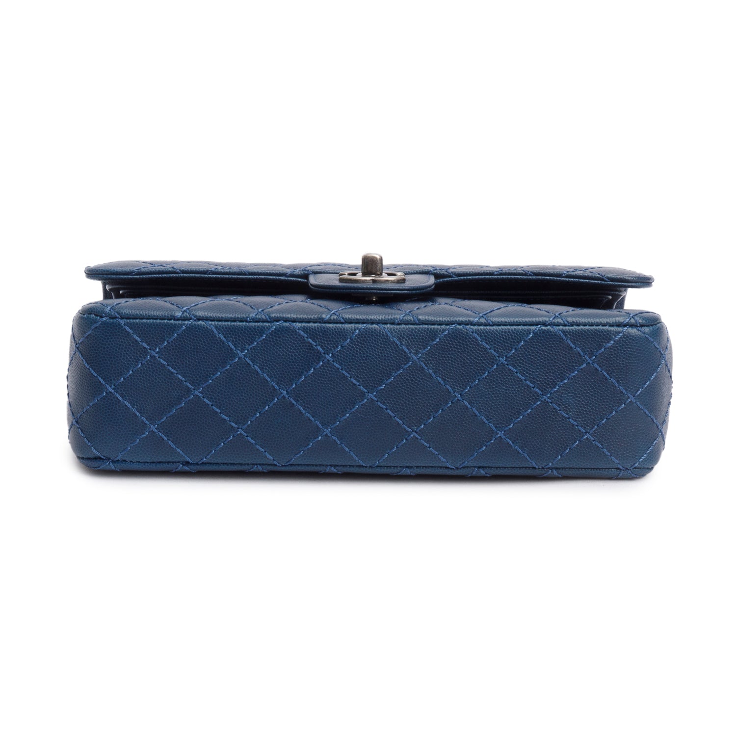 Chanel Blue Caviar Classic Medium Double Flap Bag w/ Box & Authenticity Card