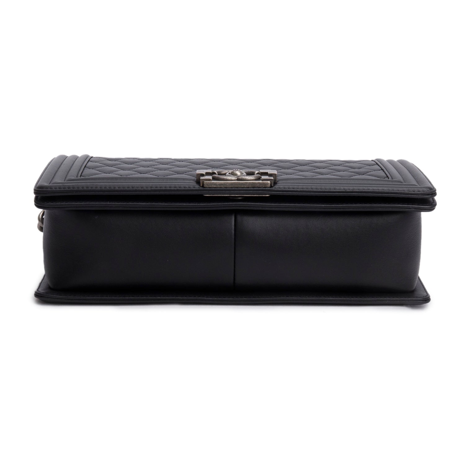 Chanel 2021 Black Quilted Lambskin Large Boy Bag w/ Box