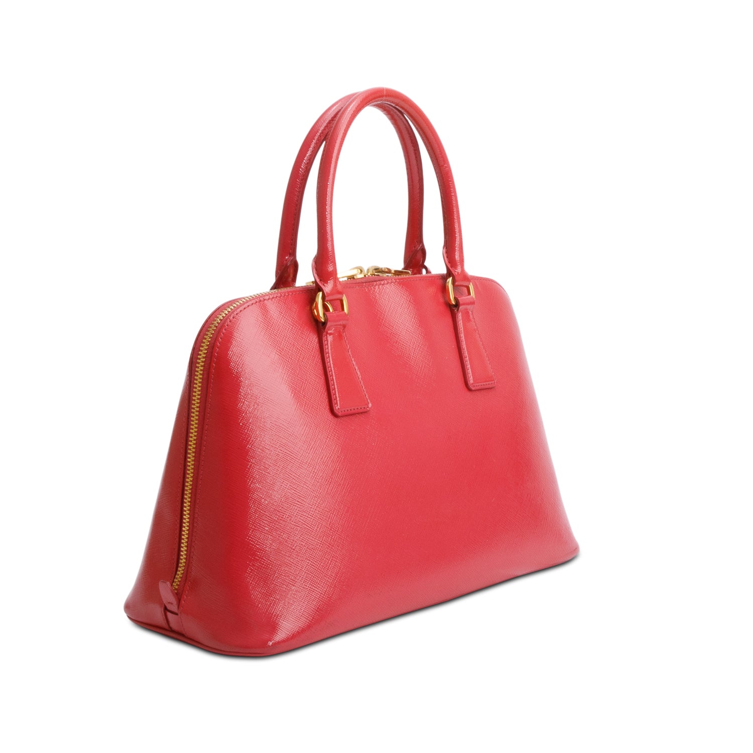 Prada Pink Medium Saffiano Vernice Promenade Tote w/ Strap & Authenticity Card