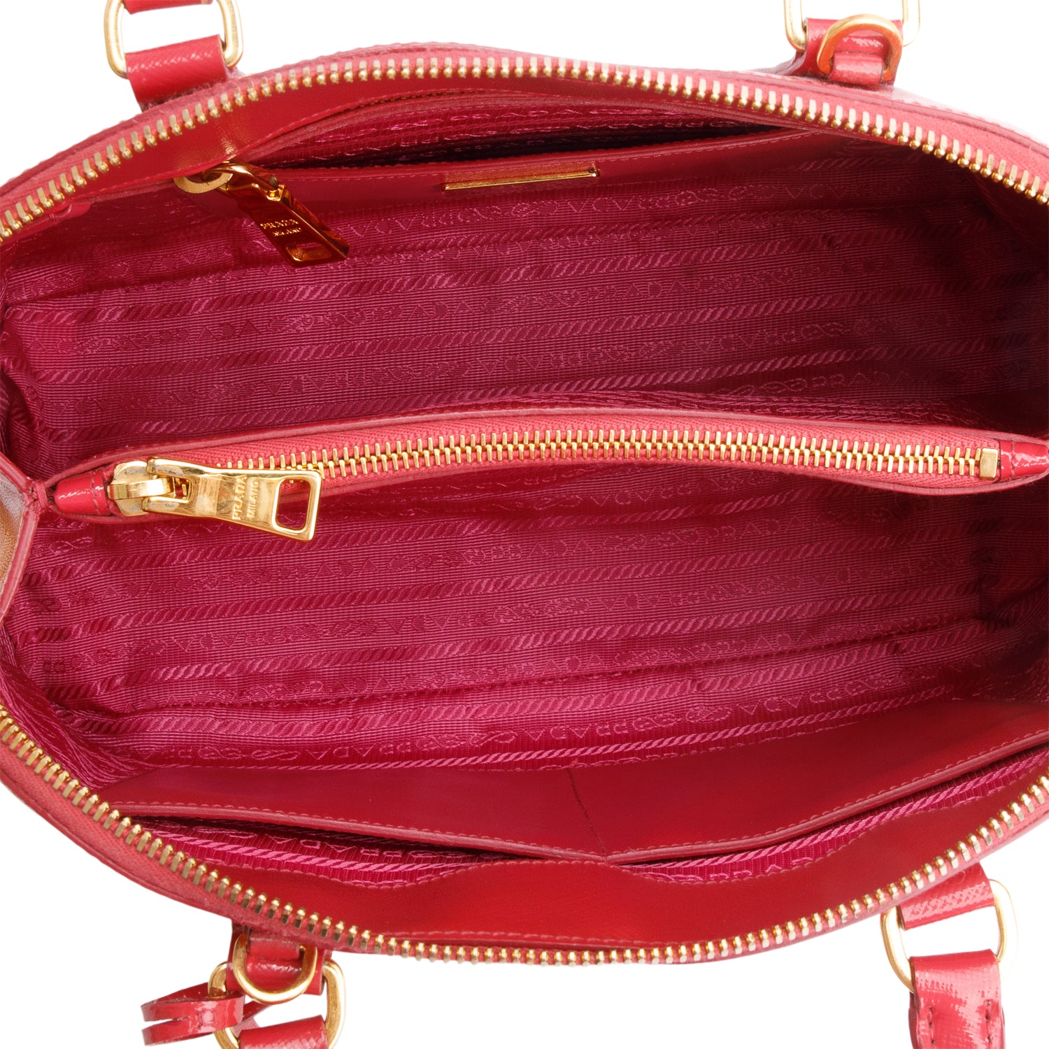 Prada Pink Medium Saffiano Vernice Promenade Tote w/ Strap & Authenticity Card