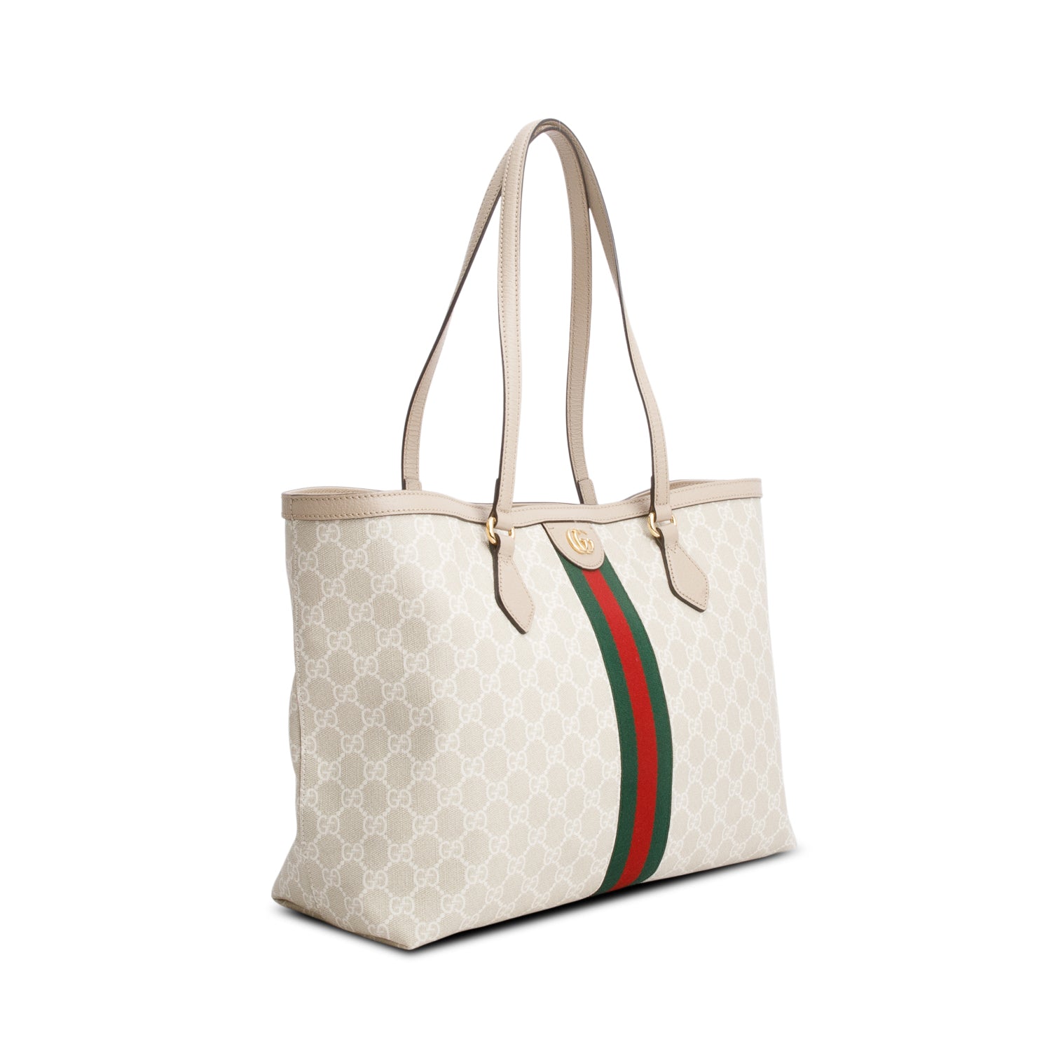 Gucci White GG Supreme Web Ophidia GG Medium Tote
