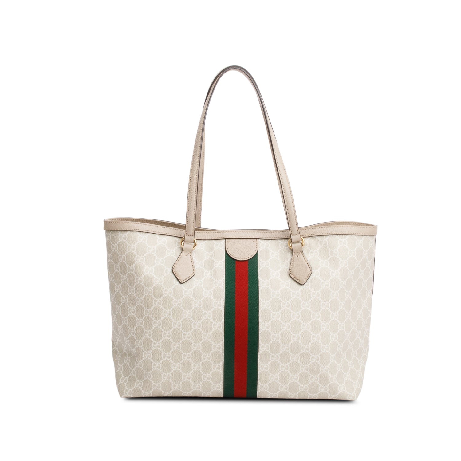 Gucci White GG Supreme Web Ophidia GG Medium Tote