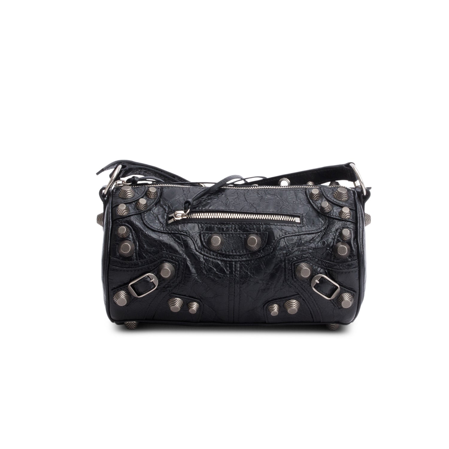 Balenciaga Black Agneau Arena Le Cagole Cylinder Bag