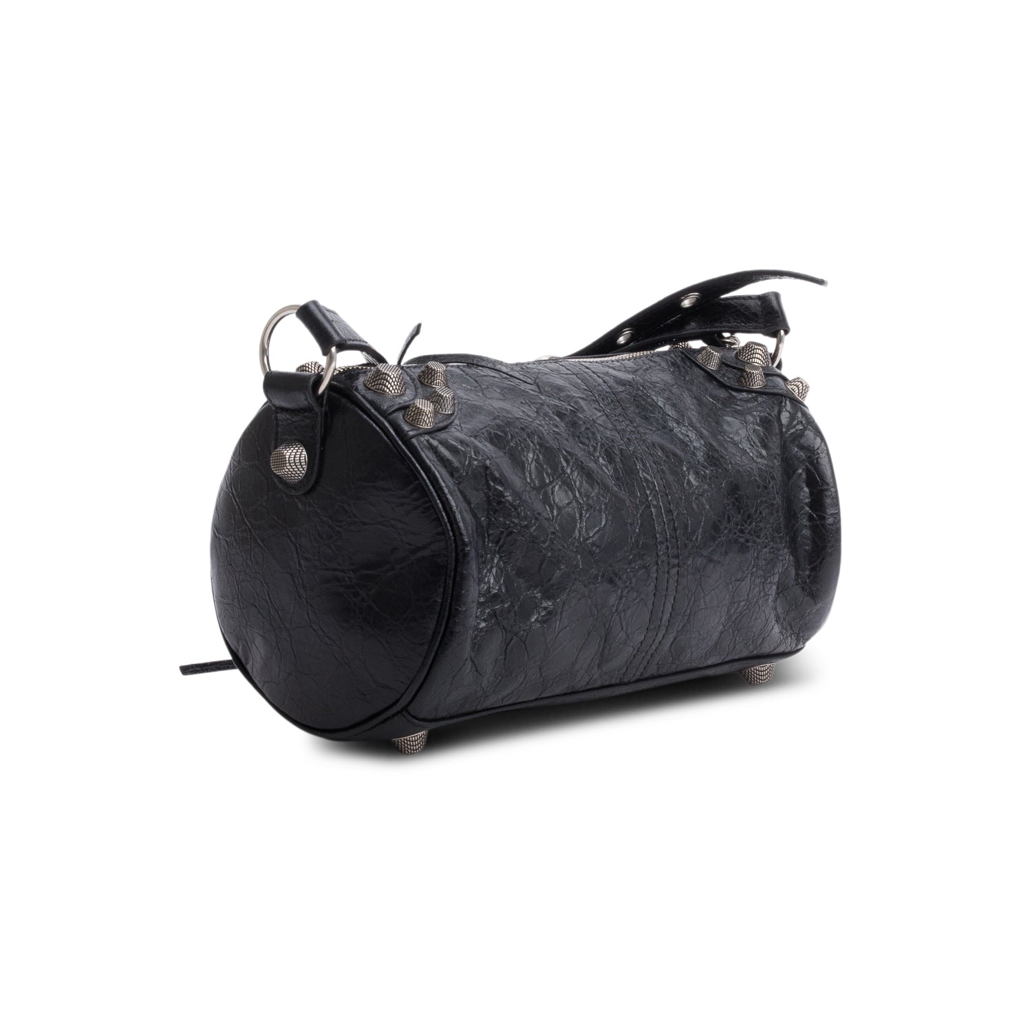 Balenciaga Black Agneau Arena Le Cagole Cylinder Bag