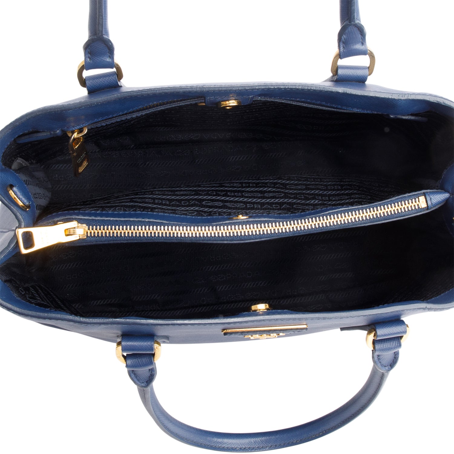 Prada Blue Saffiano Lux Medium Galleria Tote w/ Strap