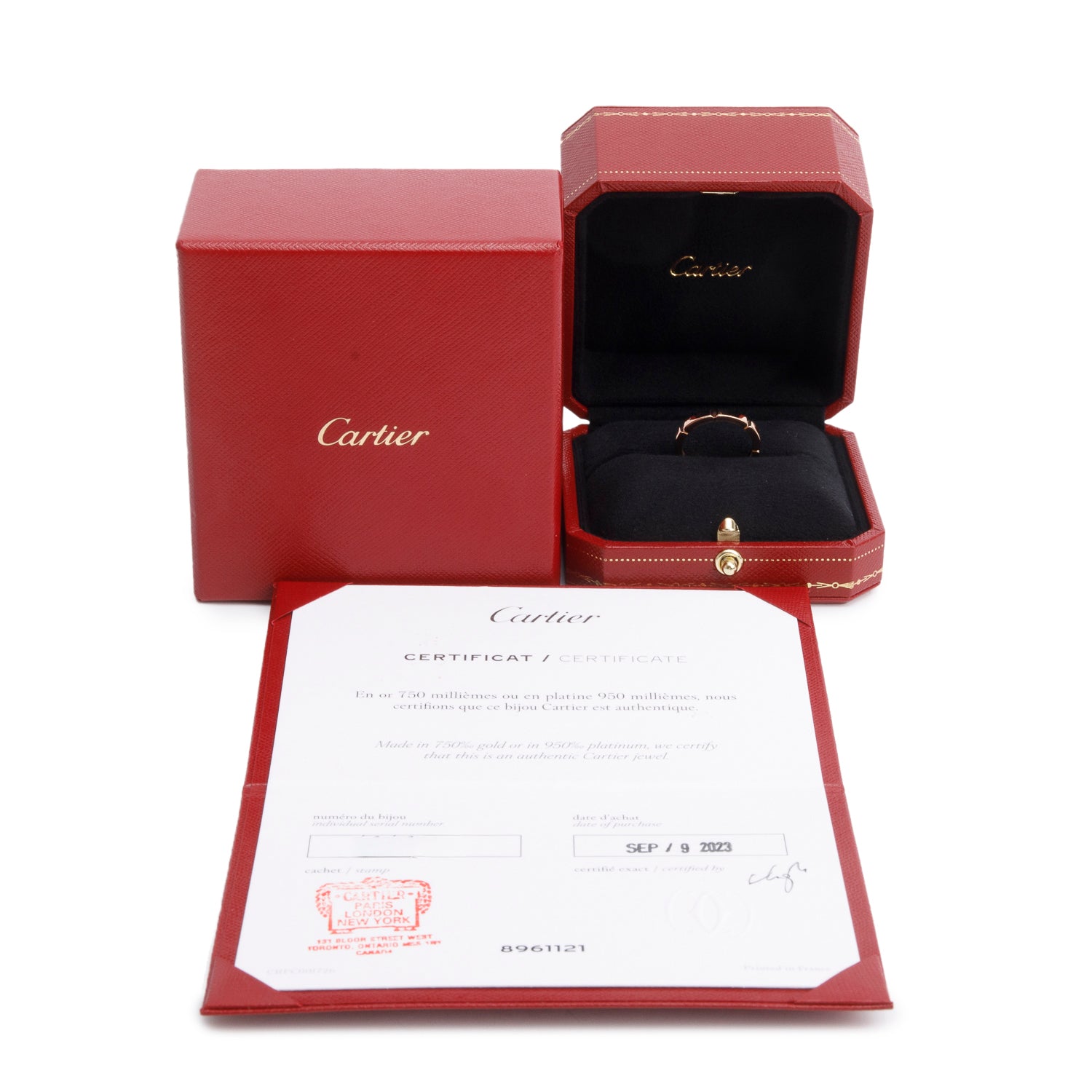 Cartier 2023 18k Rose Gold 4 Diamond Maillon Panthere 2.5 MM Wedding Band, Size 53 6.5 w/ Box, Receipt & Certificate