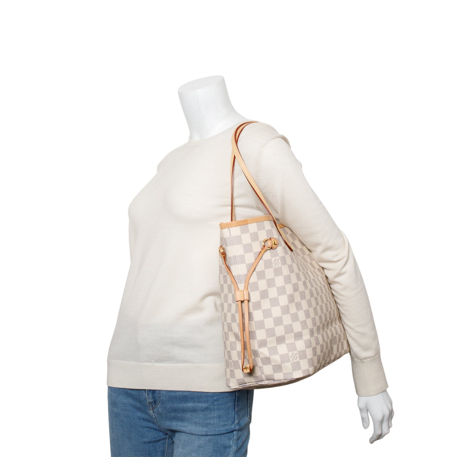 Louis Vuitton Damier Azur Neverfull MM w/ Pouch