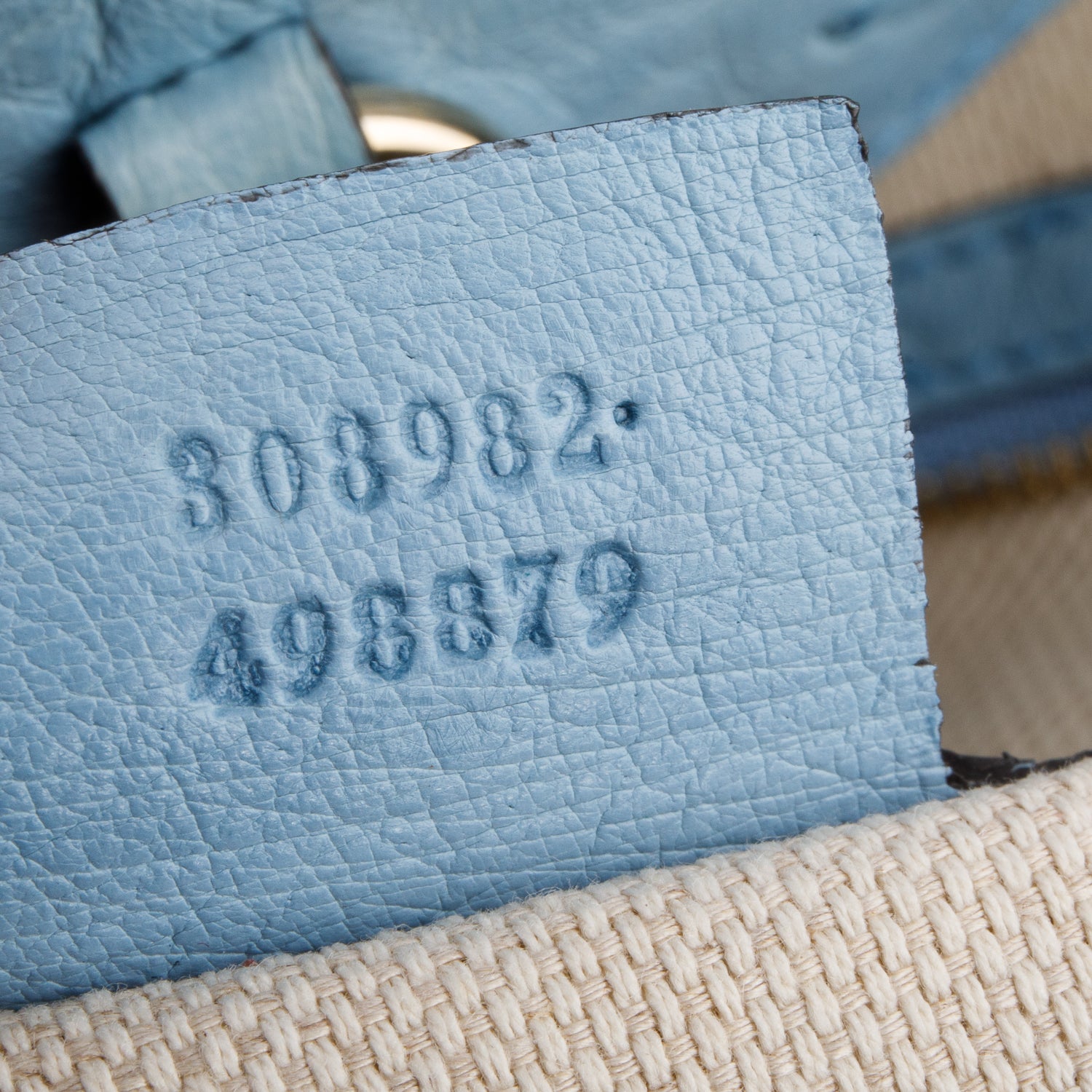 Gucci Blue Ostrich Medium Soho Chain Shoulder Bag