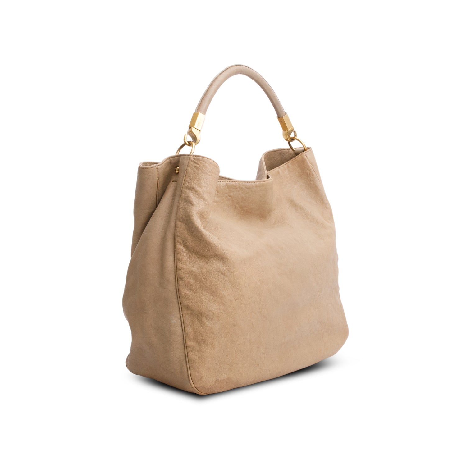 Saint Laurent Vintage Brown Leather Large Roady Hobo