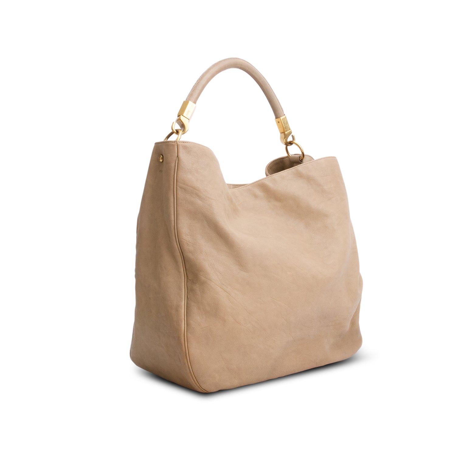 Saint Laurent Vintage Brown Leather Large Roady Hobo