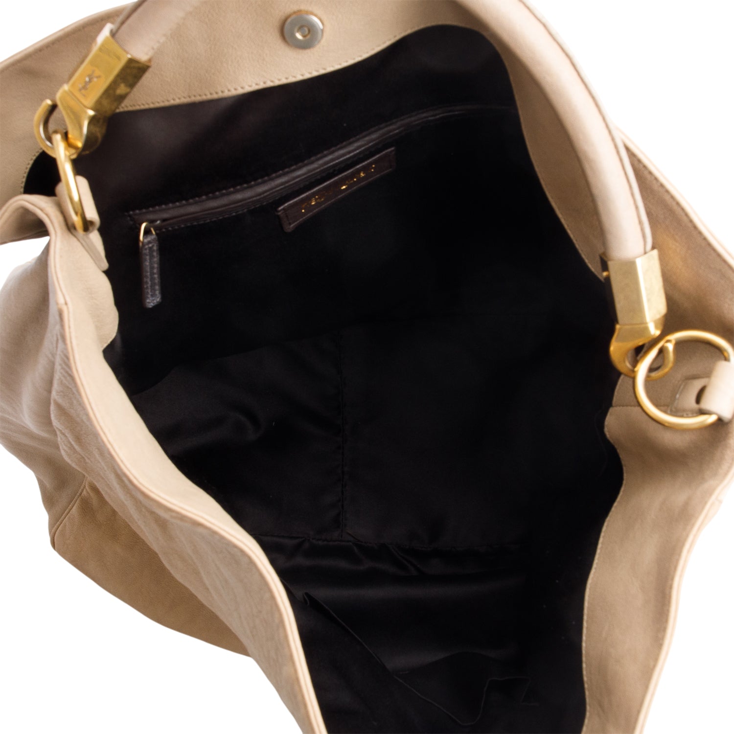 Saint Laurent Vintage Brown Leather Large Roady Hobo