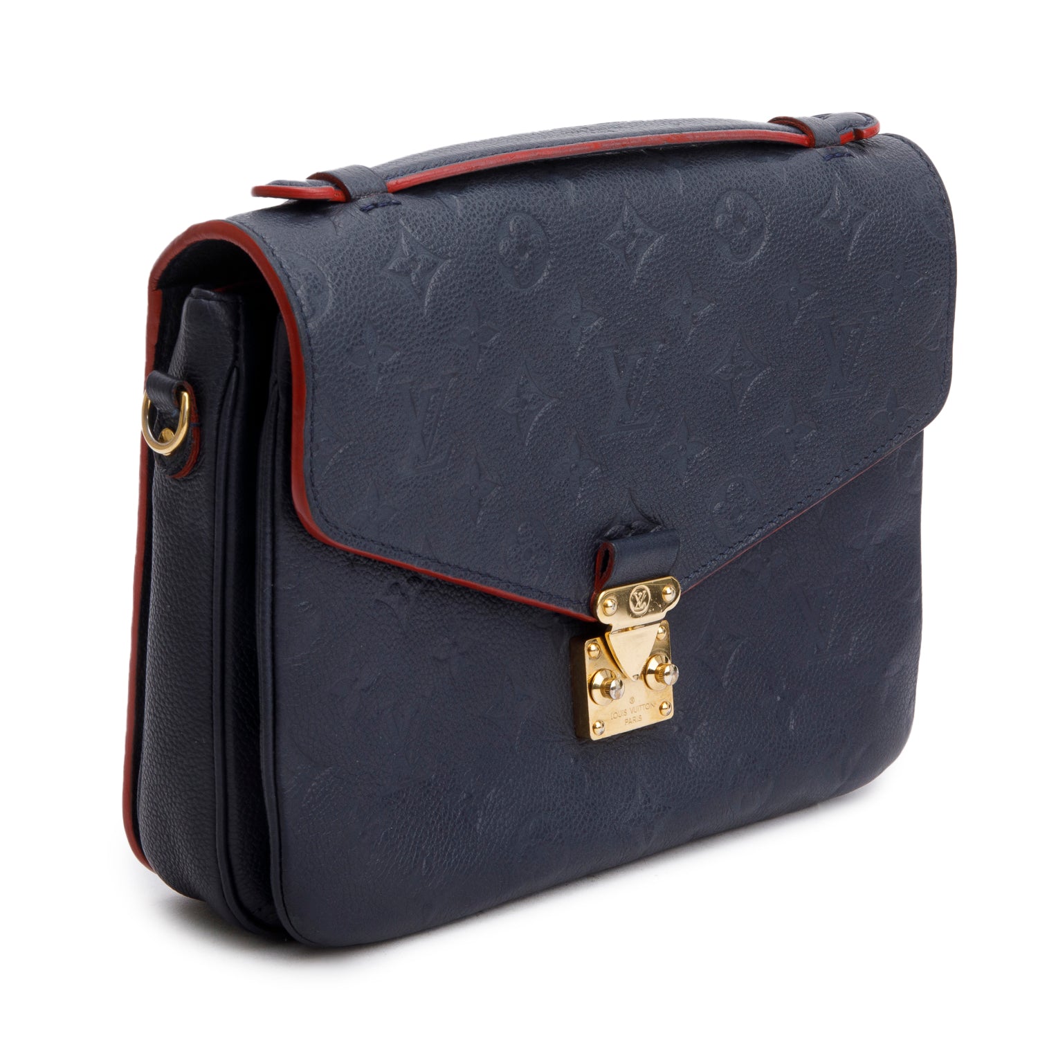Louis Vuitton Navy Monogram Empreinte Leather Pochette Metis w/ Box & Strap