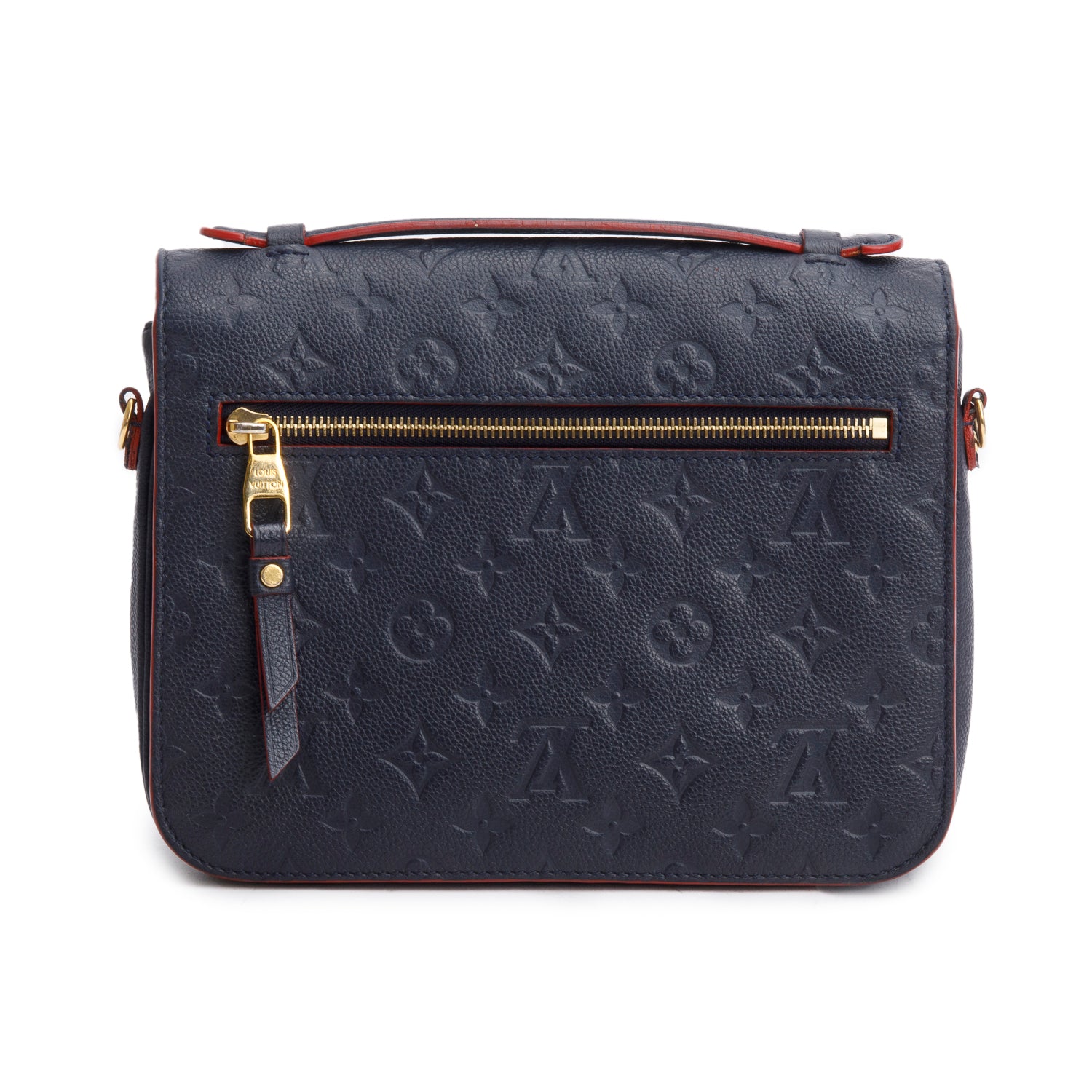 Louis Vuitton Navy Monogram Empreinte Leather Pochette Metis w/ Box & Strap