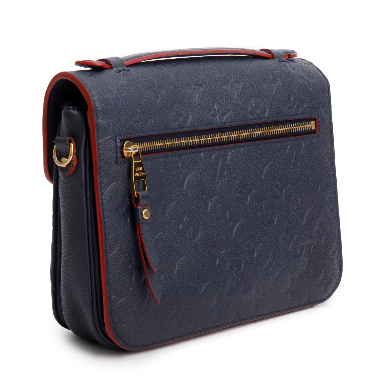 Louis Vuitton Navy Monogram Empreinte Leather Pochette Metis w/ Box & Strap