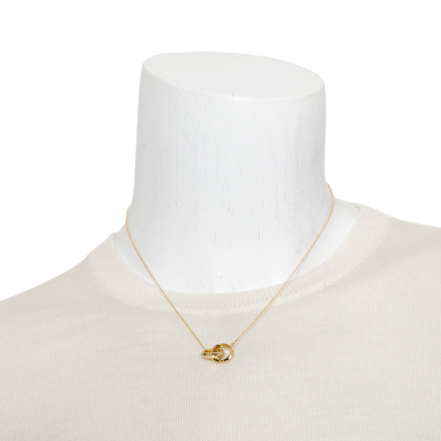 Tiffany & Co. 18k Yellow Gold Atlas X Closed Interlocking Pendant Necklace w/ Box