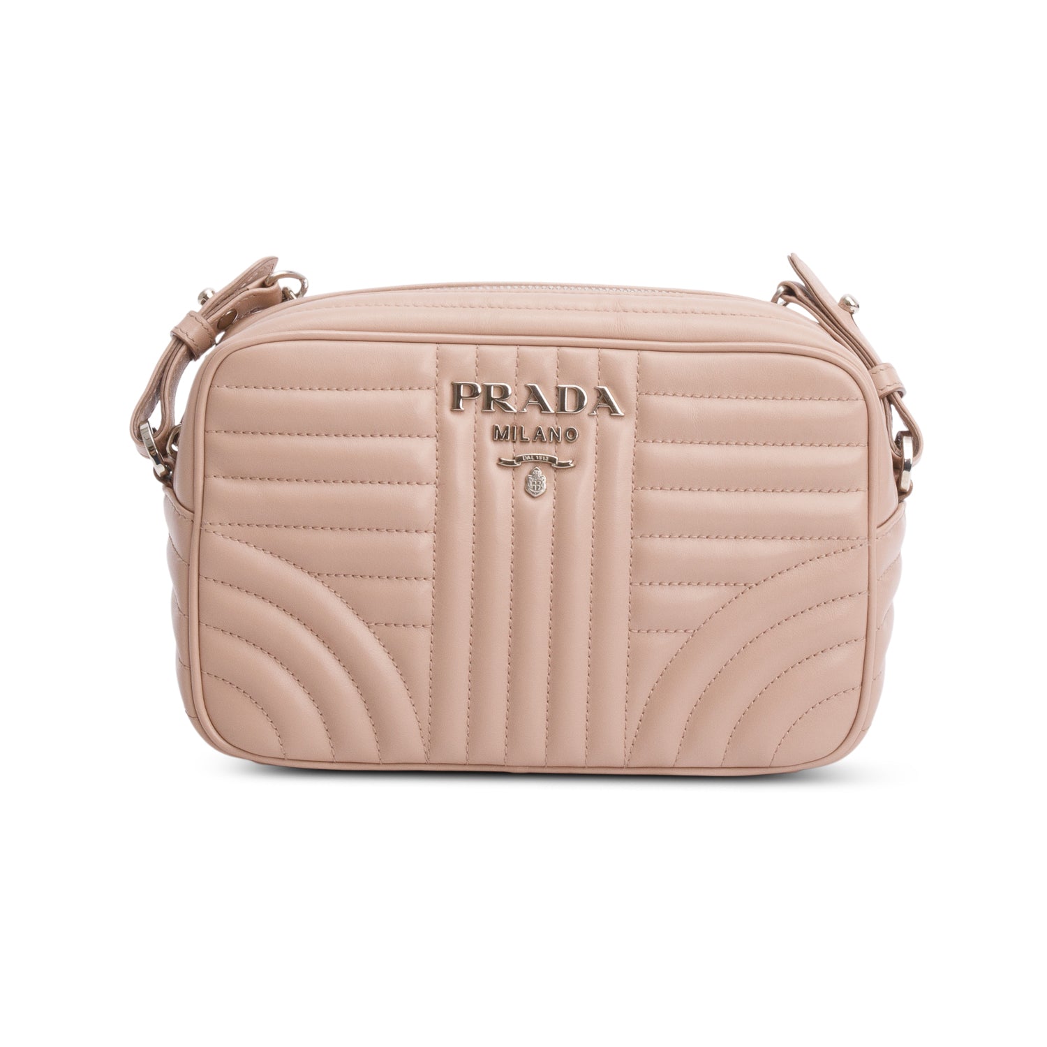 Prada Pink Soft Calfskin Diagramme Crossbody Bag w/ Authenticity Card